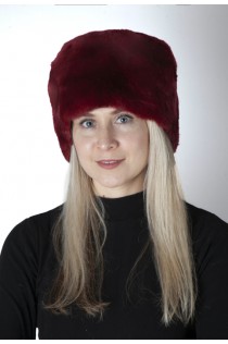 Red-Bordeaux rex fur hat